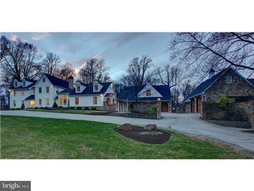 Whether you are saddling up your horse for a sunrise ride along the Radnor Hunt Trails, practicing your wedge shot, or just enjoying the country setting with your morning coffee, this exquisite gentleman's farm in the heart of Radnor Hunt is truly a lifestyle property.  Renovated inside and out, this home includes all the modern amenities and flow of a brand new home, including: all new windows, wonderful new mill work, new hardwood flooring, new carpeting, new light fixtures, new appliances, new HVAC, and new septic. First Floor includes: Living Room with gas fireplace, new mantle and surround, dining room with custom mill work, large eat-in kitchen with Breakfast Room opening onto deck, Family Room with raised stone hearth and gas fireplace, wonderful home office with custom built-ins, large great room with vaulted ceiling, gas fireplace, mudroom and informal powder room.  Second Floor includes: large master bedroom with tray ceiling, new custom walk-in closet, and beautifully appointed marble bath, ample secondary bedrooms with custom renovated hall bath. Finished Basement with secondary Laundry hookups and Laundry tub.  Gorgeous stone stable features four stalls with tack room, wash stall, laundry/feed room, full bath, and ample space for farm vehicles trailers, carriages, and hay. Surrounded by fenced pastures with run in sheds. Just a short hack to Radnor Hunt. Three Car garage with fully appointed second floor apartment includes kitchen, full bath, bedroom, sitting area and washer/dryer.  Great Valley Schools and private academies provide all types of educational opportunities! Convenient to transportation and  shopping on the Main Line, Chester County and Philadelphia while located in the bucolic setting of Willistown!