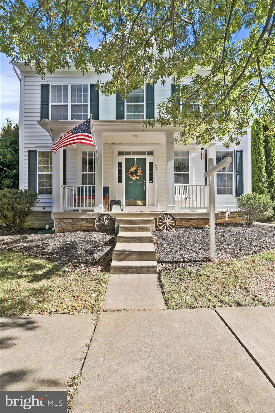 Find yourself at home in Huntfield, in a five bedroom home with a fully finished basement on a corner lot! An inviting front porch leads you inside, where you'll find a family room with fireplace and a spacious kitchen with stainless appliances and a butler's pantry. Great backyard with white picket fence, raised garden beds, and fruit trees (Augustine peach, Fuji apple, and Keifer pear). You can relax on the trex deck. You won't need to worry about high gas heating bills: this home has been converted to electric heat for huge cost savings! Brand new roof! And hot water tank replaced in 2023 as well as new sink and vanity in half bath.  And you'll have access to all of Huntfield’s wonderful amenities, including wide sidewalks, two playgrounds, tennis & pickleball courts, and upcoming community pool and basketball court. Location is conveniently close to downtown Charles Town and 340 for easy commuting to Martinsburg, Frederick, Leesburg, DC, and beyond. Schedule your showing today!