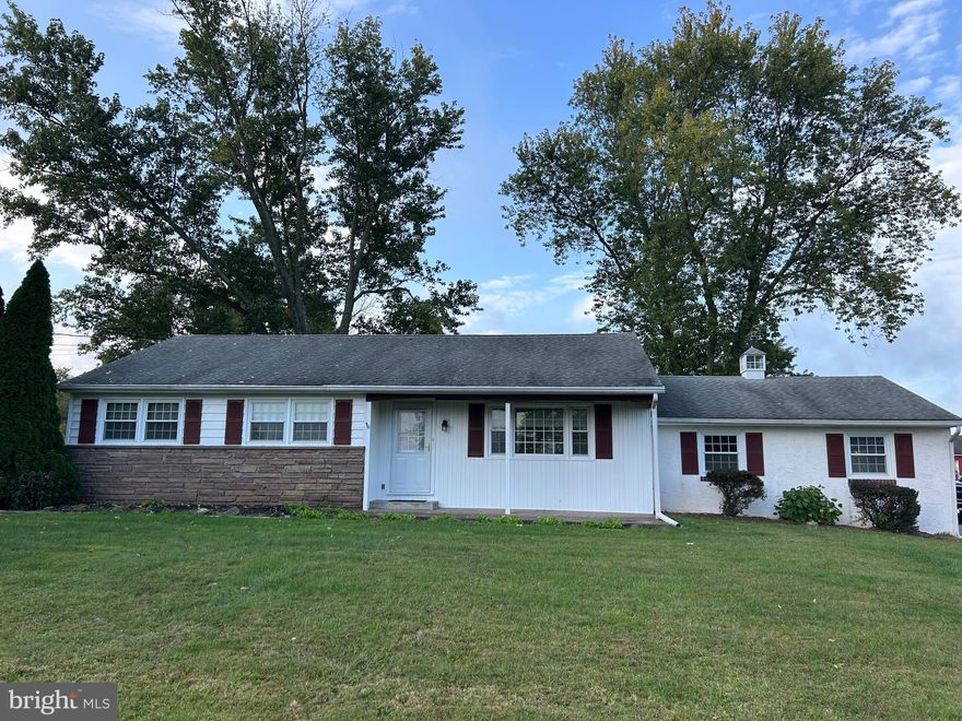 Located in Hilltown Twp., Bucks County, Pa., this lovely ranch home is situated on a .68 acre lot.  The home is currently being renovated and is nearing completion.  Every room has been painted, hardwood floors have been refinished, central air conditioning has been added, granite countertops and new appliances have been installed and the bathrooms have been updated.  This home offers 3 bedrooms and 2 full bathrooms, a large living room with an abundance of natural light, a full unfinished basement with a washer and dryer, 2-car attached garage, a detached outbuilding and a spacious driveway.   The back yard looks out over open farm fields. Great location ...  centrally located to main thoroughfares in Bucks and Montgomery Counties and close to Bishop's Winery, Tabora Farm and Orchard and Ken-Jan Farm.  Showings will be allowed while the contractors put the finishing touches on the interior.  This home will be ready for tenants November 1.  No smoking and no cats.  Tenant is responsible for all utilities, lawn care and snow removal. Pictures will be updated as work progresses.  Landlord is looking for an 18 month lease.