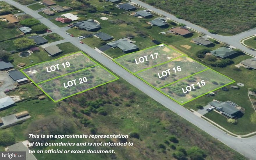 Five prime building lots on Buchanan Drive in Mercersburg, PA. Lots can be purchased individually or in combinations. These lots are located in Peters Township, although public water and sewer utilities are serviced by the Borough of Mercersburg. All 5 lots range in size from .31± to .32± Acres. 
This property will be offered at auction on Thursday, April 3, 2025 @ 3:00pm. The List price in no way represents a minimum, starting, or acceptable bid.
This property will be offered as a multi-parcel auction meaning multiple lots will be offered. Buyers may come and purchase the individual lots, combinations of lots, or all 5 lots as a whole. 
The tax information provided is for all 5 lots together. Taxes will be reassessed if lots are sold separately.
Lot 15: 13,608 sq ft (.312± acres)
Lot 16: 13,619 sq ft (.312± acres)
Lot 17: 13,630 sq ft (.313± acres)
Lot 19: 13,977 sq ft (.321± acres)
Lot 20: 14,032 sq ft (.322± acres)