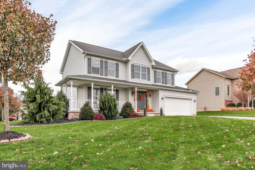 Sit on the wrap-around, covered porch of this delightful 4BR, 2.5BA home and take in the view. Take advantage of the large level, corner lot with plenty of play space. It truly is a home to cherish! It showcases almost 2200sq ft of living space on two floors and room to expand in the lower level, with rough-in plumbing and outside entrance.  Amenities include beautiful and durable flooring throughout the home; gorgeous eat-in kitchen with stainless steel appliances and pantry; 1st floor family room with gas fireplace; convenient 1st floor laundry room; master suite with walk-in closet and luxury bath with soaking tub. Affordable and spacious....this home is sure to become your happy place! Community is minutes to tons of conveniences, Rt30 and the new UPMC (Hospital).  AGENTS - Please read Agent Remarks!