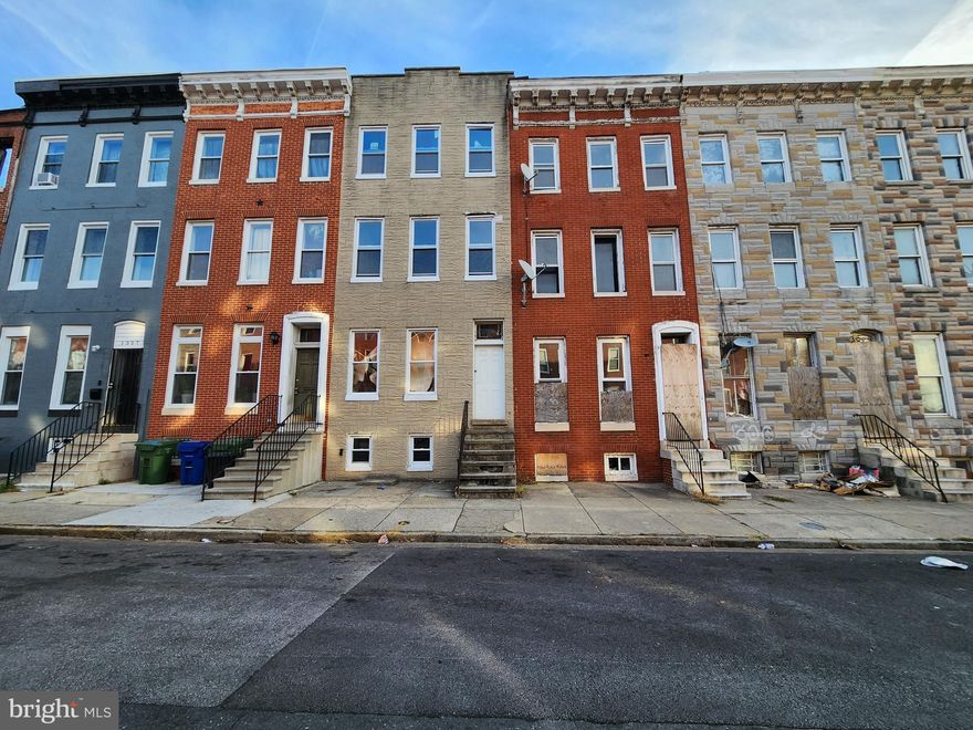 ONLINE AUCTION: Bidding begins 12/11/2023 @ 10:00 AM. Bidding ends 12/13/2023 @ 7:30 PM. List Price is Suggested Opening Bid. 3 Story Shell Townhouse located in the Sandtown-Winchester area of Baltimore City. Residents can enjoy the nearby attractions such as Upton Metro Station, Maryland Institute College of Art, Druid Hill Park, Coppin State University, & Mondawmin Mall. Easy Access to Major Traffic Artery North Ave. Property is Vacant. Deposit: $5,000.