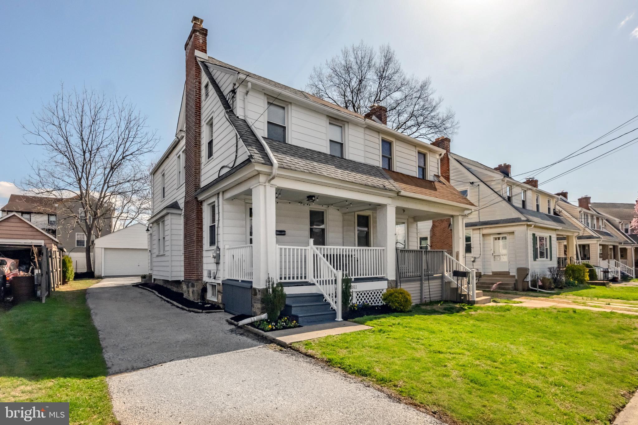 What a great buy! Who wouldn’t want to live in this amazing Ardmore location that offers walking distance to parks, shops, dining on County Line, public transportation and close proximity to Suburban Square, walking trails at Haverford College and much more?! Welcome to 2811 Oakford Rd, a beautifully modernized light and bright twin home in a great location! Enjoy private driveway parking and a detached garage! Pull up and immediately fall in love with the open front porch. The first floor offers a great open living space with a nicely sized living room with built-in electric fireplace, a dining area and a renovated kitchen with gorgeous white shaker cabinets, subway tiled backsplash that goes all the way up to the ceiling, stainless steel appliances, peninsula for seating and upgraded granite countertops. The kitchen offers a door that leads to the driveway, garage and backyard for convenience. Recessed lighting and modern woodwork makes the first floor special. The 2nd floor has a beautiful hall bathroom with modern tilework and a vanity with granite top and storage. 3 very nicely sized bedrooms to include a primary with 2 large closets! The attic offers additional storage space if needed. The basement of the home is perfect for overflow storage and can be finished if desired! The basement has a door leading to the backyard, which is great! Enjoy the private driveway space and detached garage- which is rare for twin homes in Ardmore! This home is renovated and ready to go! A great buy in Ardmore!