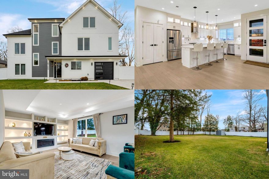 An architectural statement of contemporary luxury, this newly built 2024 home makes a striking first impression with an elegant double-door entry, setting the tone for the bespoke craftsmanship and refined design found throughout three impressive above-grade levels. Gracefully positioned on a generous half-acre lot, the home offers both presence and privacy, with a fully fenced rear yard designed for effortless outdoor living and a brand-new shed adding both function and charm. Step inside to discover a fully open-concept main living space curated for both grand entertaining and everyday comfort, elevated by custom, high-end finishes at every turn. A rare and thoughtful feature, the main level includes a private bedroom and full bathroom—ideal for main level living, guests, or desirable multigenerational living—seamlessly integrated without compromising flow or sophistication. The first upper level is devoted to rest and retreat, offering four generously proportioned bedrooms, each with its own bathroom access, creating a sense of privacy and hotel-inspired convenience for every occupant. The top level unfolds as an exceptional private sanctuary: a self-contained living space complete with bedroom, full bath, family room, and kitchenette—perfect as an executive suite, in-law retreat, or refined entertaining lounge. Designed with intention and executed with uncompromising quality, this exceptional residence offers space, versatility, and timeless elegance—an extraordinary opportunity to enjoy luxury living in a truly impressive home.