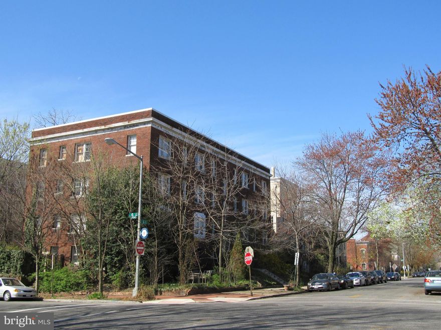 A rare find in a prime location! One of few apartment bldgs. in Capitol Hill  historic district.  Congressional staff can walk to work in 10 minutes. 17 existing spacious units, C of O for 25 units & additional unused space. can be configured in a number of ways. Solidly built in 1927, updated in 1984. Will shine after light rehab. Great views of Capitol!  Roof deck potential. Large wooded yard.