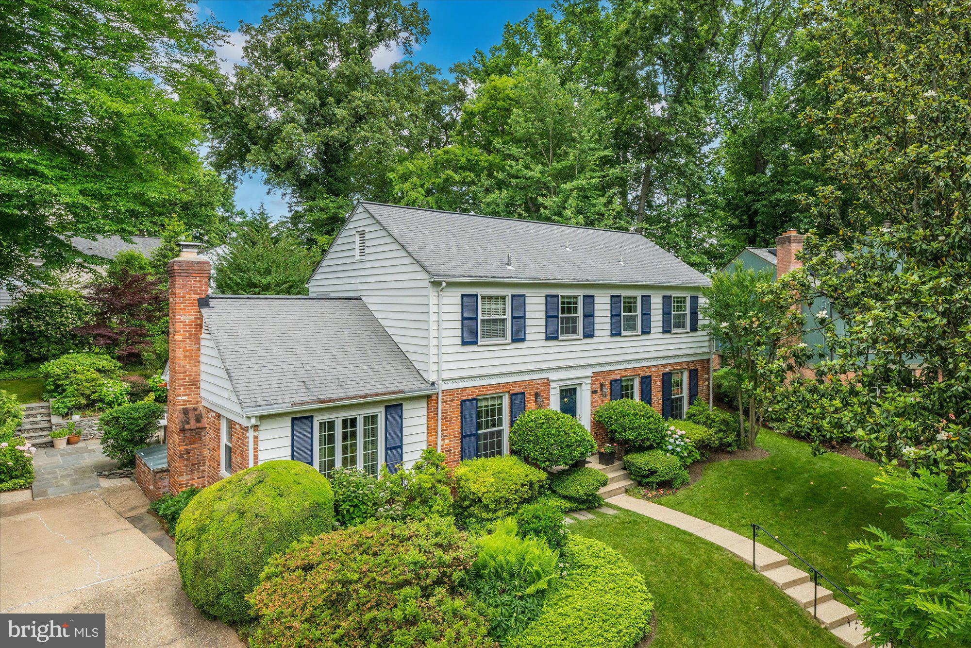 **OPEN HOUSES CANCELED-UNDER CONTRACT **Discover the perfect blend of elegance and comfort in this classic 4BR/3.5BA brick Colonial, situated on a serene, tree lined cul-de-sac, on a quarter acre lot, within the Whitman School district. The main level welcomes you with formal living and dining rooms, and a large bonus den featuring a cozy gas fireplace. The chef’s kitchen boasts high-end appliances, classic wood cabinets, eat-in space and an open-concept design that flows seamlessly into a bright and airy family room. Lined with windows and skylights, the family room offers picturesque views of the beautifully landscaped yard. French doors from both the kitchen and the den lead to an inviting hardscaped patio, perfect for outdoor gatherings. On the upper level, the primary suite serves as a tranquil retreat with a spacious closet and a spa-like bath featuring a soaking tub and shower. Two additional well-proportioned bedrooms, an office (or 5th bedroom), and a full hall bath complete this level. The expansive lower level offers great flex space for recreation, media, or relaxation, and includes a fourth bedroom accessible through elegant French doors. The large laundry room is equipped with a full-size washer and dryer, laundry sink, wine refrigerator, extra refrigerator/freezer, and ample cabinets for storage, along with additional storage closets. Outside, the professionally landscaped backyard, enhanced with lighting, creates a perfect setting for both intimate and large gatherings, making it ideal for summer entertaining. Located within a close proximity to 1-495 and major commuting routes, 7503 Cayuga is a short drive to downtown Bethesda, Friendship Heights, and Washington, D.C. Welcome home!