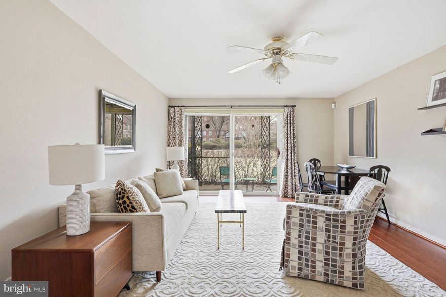 Welcome to this sun-filled, move-in ready two-bedroom condominium in one of the Main Line’s most sought-after locations. Situated in the heart of Bryn Mawr, this residence offers the perfect balance of convenience and tranquility.  Bryn Mawr and Rosemont train stations are within walking distance as is vibrant downtown Bryn Mawr. Located in the highly rated Lower Merion School District, the property is ideal for professionals working at Bryn Mawr Hospital, faculty at nearby institutions including Bryn Mawr College, Villanova University, Haverford College, and Shipley School, or students seeking quality housing near campus. It also offers an excellent option for a first home, a pied-à-terre, or downsizing on the Main Line.
Daily conveniences are steps away, including La Colombe Coffee, Acme, and MOM’s Organic Market. Commuters enjoy easy access to Routes 476, 76, and 276, with King of Prussia and Conshohocken just minutes away. The surrounding neighborhood features beautiful walking areas, well-maintained parks, and proximity to major shopping destinations.
This thoughtfully designed, recently updated, low-maintenance unit maximizes space and natural light, with windows in every room creating a bright, airy atmosphere throughout. The kitchen features high-quality appliances and a charming greenhouse window. Recent upgrades include a remodeled bathroom (August 2025) and a new HVAC system (June 2025). Bamboo flooring flows through the living spaces, and the efficient floor plan makes excellent use of every square foot. Additional highlights include in-unit washer and dryer, upgraded closets and kitchen storage (2024), a covered porch with peaceful courtyard views, and deeded garage parking. East and west-facing windows provide excellent cross-ventilation and fresh air.