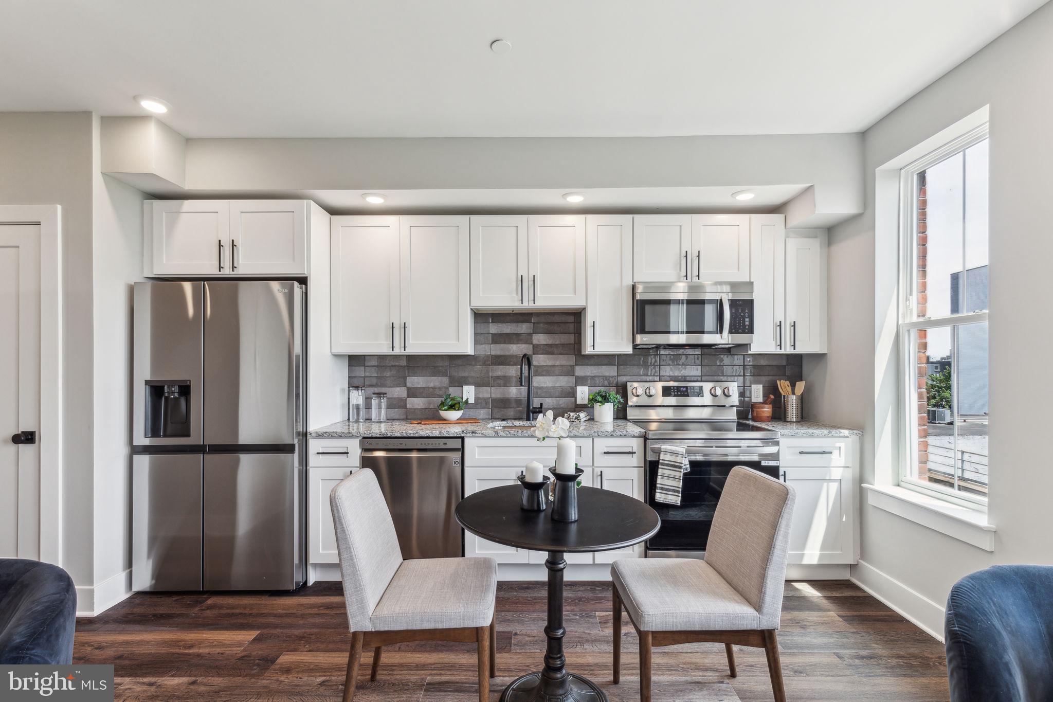 Available NOW | Leasing Special: 1 month FREE on a 13-month lease or 1.5 months FREE on 15-month lease! Gross rent is $1,495/month; net effective rent for a 13-month lease is $1,380/month & net effective rent for a 15-month lease is $1,346/month.
Welcome to Quaker City Flats, a new construction rental community in East Kensington offering 32 modern units designed for those who seek a contemporary, pet-friendly lifestyle. Each unit is a masterpiece, boasting open floor plans, wood floors, and large windows that flood the space with light. The kitchens are equipped with white shaker cabinets, stylish tile backsplashes, and top-of-the-line stainless steel appliances. Luxurious bathrooms feature granite-topped vanities and subway tiled bathtub/shower combos. Convenience is at your fingertips with mini-split A/C systems and in-unit laundry. Unit #504 is a 1 bed, 1 bath apartment on the fifth floor. Our professionally managed building offers amenities including a main lobby and secure package room to ensure peace of mind. An elevator and two stairwells ensure easy access throughout the building. The shared roof deck offers city views, creating an ideal space for relaxation and entertainment. Limited parking is available, with three dedicated spots at the rear of the building for an additional fee. Experience the thrill of modern luxury and convenience in the heart of urban living. Schedule a tour today to discover your new home at Quaker City Flats! Please note: photos & video tour may be from a similar unit within the building; exact layouts & finishes may vary.
Lease Terms:
Generally, first month, last month, and one month security deposit due at, or prior to, lease signing. Other terms may be required by Landlord. $55 application fee per applicant. Pets are conditional on owner's approval and may require an additional fee, if accepted. (Generally, $500/dog and $250/cat). 2 pet maximum allowance. Tenants responsible for: electricity, cable/internet, and a $35/month (1BD) or $60/month (2BD) flat water fee. Off-street parking is available for an additional $395/month. Landlord Requirements: Applicants to make 3x the monthly rent in verifiable net income, credit history to be considered (i.e. no active collections), no evictions within the past 4 years, and must have a verifiable rental history with on-time rental payments. Exceptions to this criteria may exist under the law and will be considered.