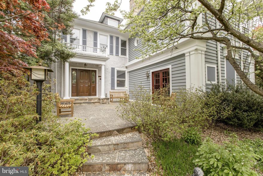 Rare opportunity to buy a circa 1900 house handsomely sited on a knoll with sweeping vistas & surrounded by stone walls & mature trees * Approx 6000 sf of updated living on 4 levels * Very private lot with 3 car garage * High ceilings * Large wood paneled library with fireplace & secret stairs * Great Room with vaulted ceiling * Family Room adjoining large kitchen * Master Suite with Sitting Room