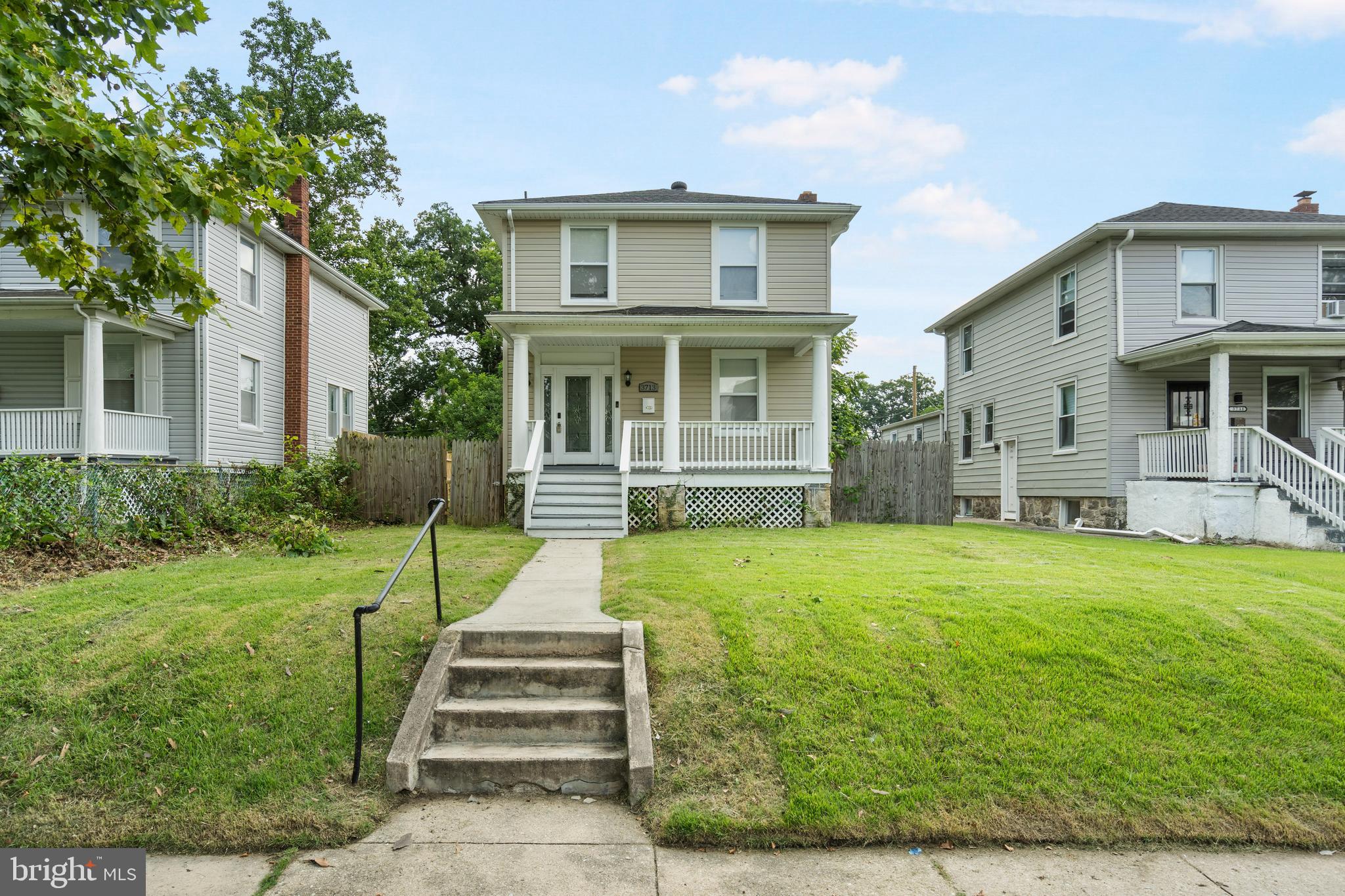 Welcome to 3713 Woodbine Avenue – a stunningly updated home blending historic charm with modern upgrades! This spacious 4-bedroom, 3.5-bath home features high ceilings, recessed lighting, and beautiful hardwood floors throughout. The large kitchen shines with quartz countertops, stainless steel appliances, and eat-in dining. Enjoy the convenience of a main-level laundry room and powder room, ideal for everyday living. Upstairs offers generous bedrooms and a luxurious primary suite with a walk-in closet and spa-like bath. Step outside to a large, flat yard – perfect for entertaining, pets, or gardening. Located near Forest Park Golf Course, shops, and major commuter routes. Eligible for Baltimore City Grants!