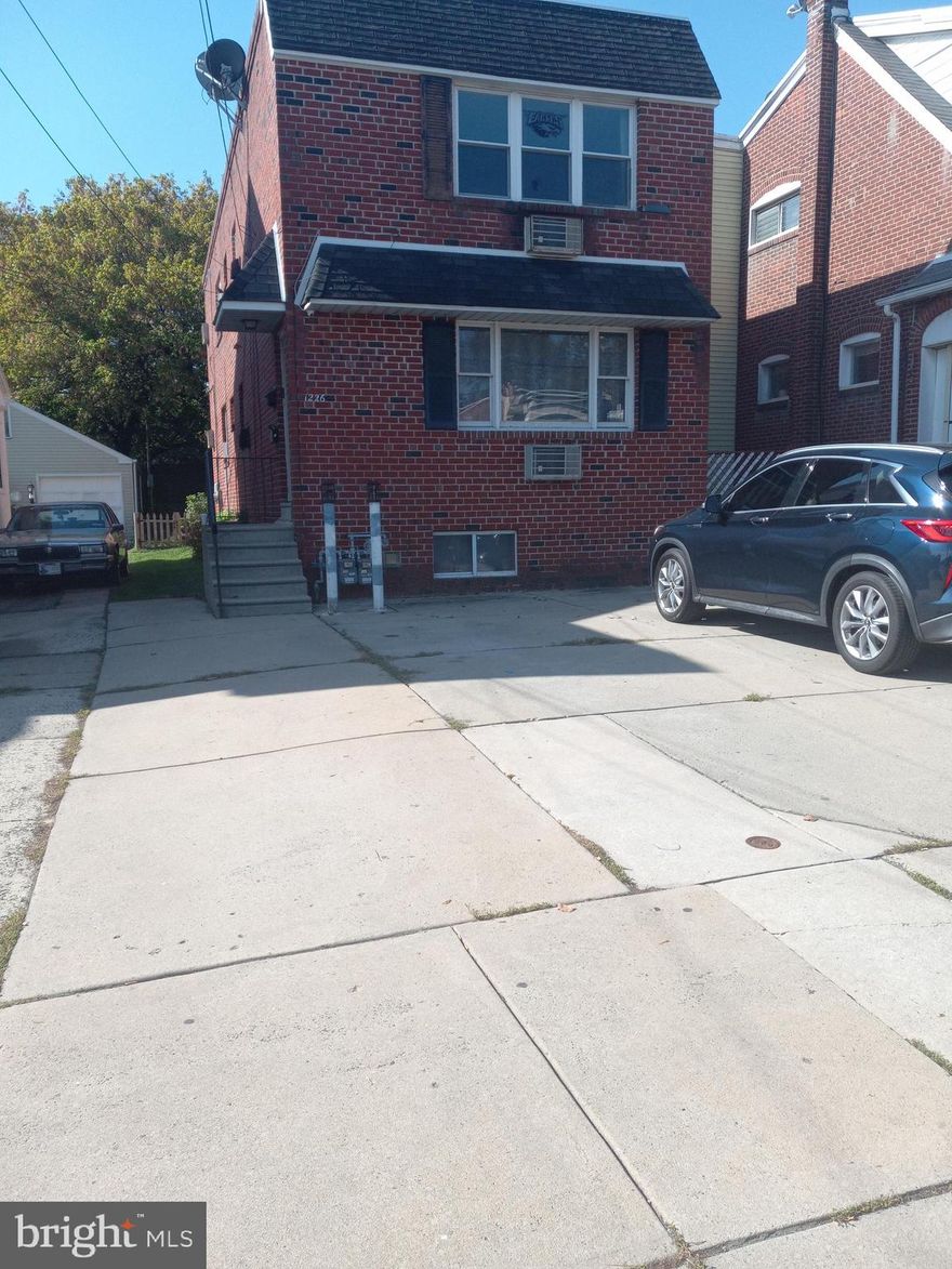 Back on the market. Buyer's mortgage did not go through.  Single brick duplex built in 1980. Known as 1226 Cottman.  Large apartments.  Nice eat-in kitchens with dishwashers and disposals. Big rear yard.  Front parking.  Lead paint tests not necessary because property built after lead paint banned. . Good tenants.
2 month to 2 month leases. Convenient to several bus lines, Ryers Train Station, schools, shopping. Separate gas and electric.
Large  basement with outside exit.
