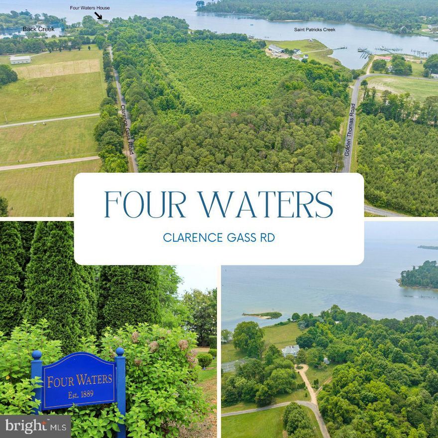 Rare opportunity to own the Estate Home of  Four Waters, which combined with this adjoining 35 acre parcel is one of the most majestic waterfront properties within 90 minutes of Washington DC. The Four Waters Home (MLS#  MDSM2013552) combined with this parcel, will give you an estate that encompasses the entire point of land, with approximately 2,000 feet of waterfront footage, for a total of 38 acres of picturesque, water oriented property.  Magnificent views of Saint Clements Bay, at the confluence of the Potomac River, Saint Patrick’s Creek and Back Creek. There are distant views of Chesapeake Bay. Enjoy views from the pier of Saint Clements Island, where Maryland was founded in 1634 by English Settlers. The estate offers endless outdoor opportunities with it's recently refurbished pier. Pier has four brand-new pilings, ready for a boatlift.  Two marinas within one mile.  Enjoy birdwatching for osprey, bald eagles, Canadian geese, blue herons and many more.  The property contains an old tree farm with mature birch, Yoshino cherrys, oaks and maple. This parcel is extremely private, as it occupies the entire tip of a peninsula. There is a possibility that this parcel can be subdivided and allows for additional buildings (buyer to confirm). 
There is an existing Beach Cottage built in 1985 on the property that is uninhabited and in poor condition. Do not enter this house as it is not safe. The recorded plat notes a well and septic location. This house is located in a flood zone.