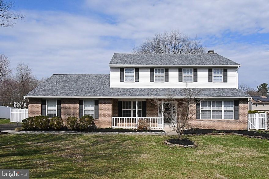 Beautifully updated colonial in absolute move in condition.  As you pull up you will love the curb appeal & the location on a quiet cul de sac.  Brick front colonial with front porch takes you to the foyer and spacious main level space. Big dining room and living room. Updated eat in kitchen that overlooks the very large family room with gas fire place.  All new flooring through out.  Main level boast all new  water proof vinyl plank flooring and fresh paint. 2nd floor with 3 big bedrooms and  brand-new carpet and fresh paint through out. Full walk out basement partially finished.  Kitchen updated with quartz counter tops, all cabinets professionally painted off site. All new light fixtures, ceiling fans through out, all new blinds through out, some bath room updates, all new smoke detectors throughout, basement carpet cleaned, entire home cleaned.  Big fenced in private back yard with deck off of the family room, newer roof August 2025. Many many recent upgrades. This home is a beauty.  Wonderful Opportunity!