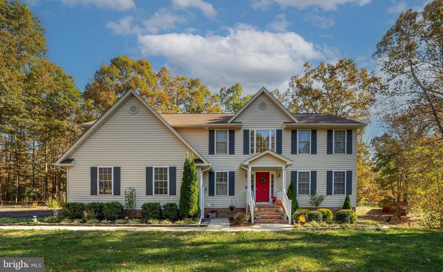 Perfect haven for animal enthusiasts!  Gorgeous home on 9+ acres just outside of beautiful Bowling Green! This home has been upgraded and refreshed from the roof to the basement. Granite countertops, gas range, Fridge less than a year old. Very bright Chef's kitchen flows to the eat in space and  into the family room. Bright, sunny and oh so cozy! Built in gas range and double wall ovens.
This home has formal dining room and living room that makes entertaining a breeze. Upstairs features 3 bedrooms,  and a large primary suite complete with walk in closet.  Bonus laundry room makes doing laundry easy. New carpet as well as a complete refresh that enhances the bright sunlight and airy feeling. The basement has a woodstove and is already plumbed for a full bath. The outside living space makes for some great entertaining or just relaxing beside the 18 foot firepit.  Newly  refreshed deck. Sellers had 2 horses that enjoyed great pasture space and barn. double sheds on property that have great storage space for outside tools.  Brand new HVAC system on both floors. Paved driveway, We can't wait for you to see the property!