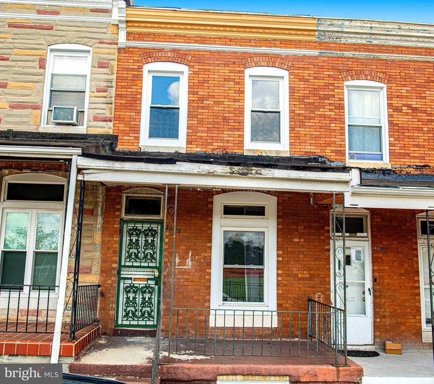 **Seller Financing** with $5k down. Seller will add up to $60k in renovation money.  Located directly across from Coppin State campus. The basement can be finished. Lots of SOLD comps for your sale appraisal or rental refi, including: 1700 Moreland SOLD for $220k on 3/14/25 ** 2402 Presbury SOLD for $221k on 3/14/25.