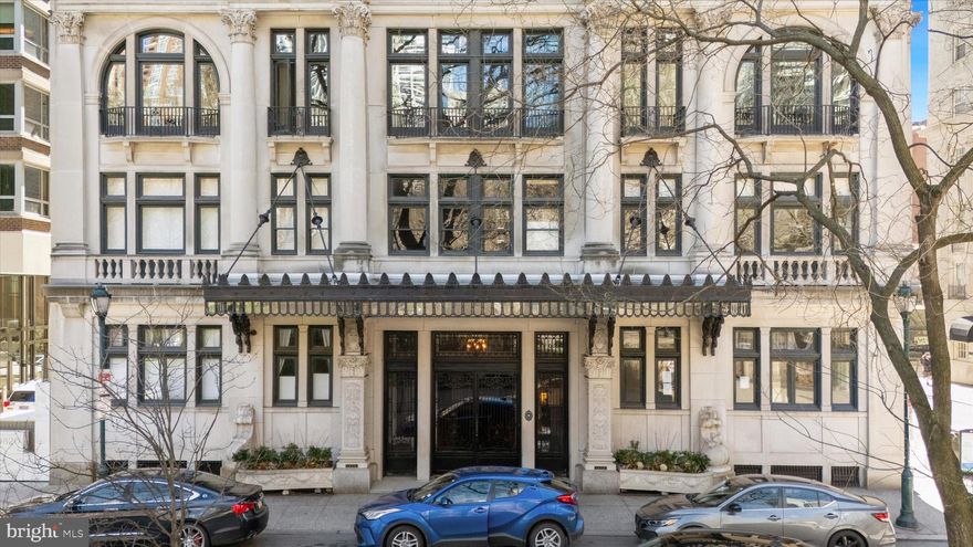 Welcome to 1830 Rittenhouse Square, the first high-rise ever built overlooking Philadelphia’s most celebrated park and one of the city’s most architecturally significant addresses. Rich in history and timeless elegance, the building’s original 1920s sidelights still grace the stately main entrance, offering a glimpse into the refined character that defines this remarkable residence.Ascend via the building’s historic attended elevator to the 17th floor, where a private penthouse entrance leads up a grand stairway to the 19th-floor home. Meticulously maintained and thoughtfully updated, this exceptional residence blends classic architectural detail with modern comfort. Soaring ceilings and expansive windows fill the home with extraordinary natural light and sweeping city views.A formal entry introduces the home and opens into a breathtaking living room with dramatic ceilings and a wall of windows capturing picturesque northern views across Rittenhouse Square and Center City. Original French doors lead to a gracious formal dining room designed for elegant entertaining. The dining space flows effortlessly into a newly renovated galley kitchen and continues outward to a spacious balcony,perfect for alfresco dining beneath decorative lighting while enjoying the city skyline.Just off the living room, a warm and inviting den provides a refined retreat. This comfortable space features generous seating, a decorative fireplace, and French doors opening to a second expansive balcony an ideal setting for evening gatherings under the open sky.The private bedroom wing offers tranquility above the city. The primary bedroom and second bedroom both feature soaring ceilings and original arched windows framing spectacular western views of the Philadelphia skyline. A beautifully updated bathroom connects the two rooms, blending modern finishes with timeless design. A third bedroom, located just off the entrance hall, provides another light-filled space complete with its own en-suite bath.Residents of 1830 Rittenhouse Square enjoy a collection of rare and distinguished amenities, including the only remaining attended elevator in Philadelphia, a fitness room, and an unmatched location in the heart of Rittenhouse Square. World-class dining, renowned museums, boutique shopping,major rail stations, and Philadelphia International Airport are all within effortless reach.This extraordinary penthouse offers a rare opportunity to own a piece of Philadelphia’s architectural history while enjoying elevated living above one of the city’s most iconic parks.