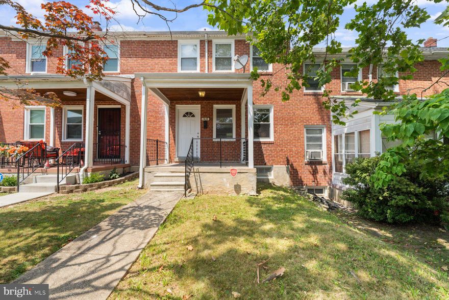 Here's a lovely, spacious, and bright brick home that is ready to move in and make it your own or add to your investment portfolio. This home has been recently painted throughout, the beautiful hardwood floors have been refinished, extending both to the first and second floors.  Additional features include a charming front porch, a rear parking pad, and a fully finished basement with a full bathroom, recessed lighting, new carpet, space for an additional bedroom, and plenty of storage. Located within an 8-minute drive from Morgan State University, 8 minutes to Towson University, less than 15 minutes from Johns Hopkins University, 20 minutes to downtown Baltimore-- and more!