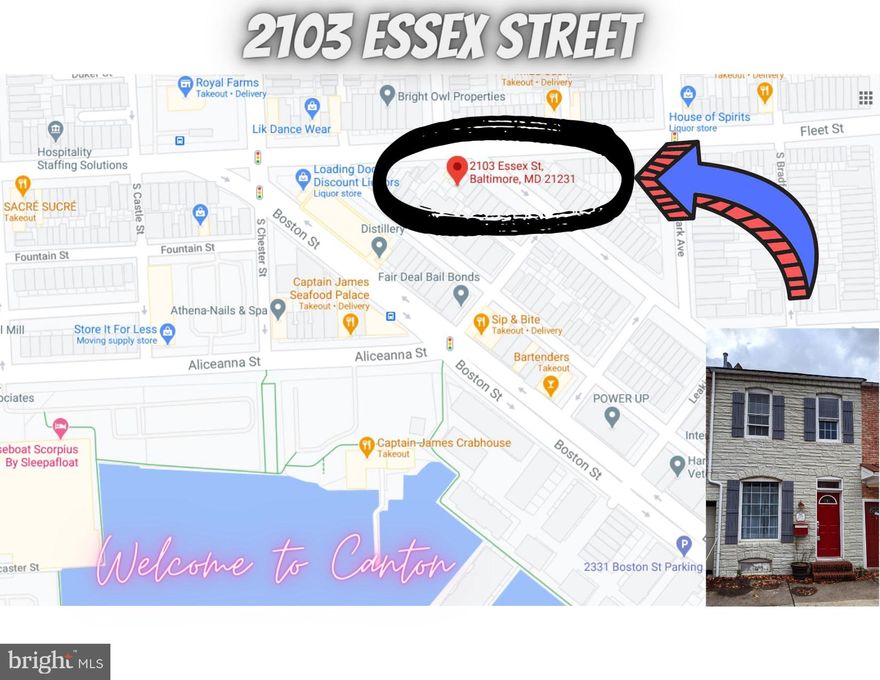 Perfectly located just blocks from the water and nestled in Canton just a short walking distance to favorite restaurants and shops.  Make this 4 bedroom 2 bath property your new home or rental investment.  Great features include: Front loading Washer and Dryer upstairs with the bedrooms, Cedar closet in master bedroom, Exposed brick on each floor, New carpet in the living room over hardwoods, and AC wall units added last year.  Roof was re-coated in 2018 and old roof-top deck structure remains for new owner to add access.