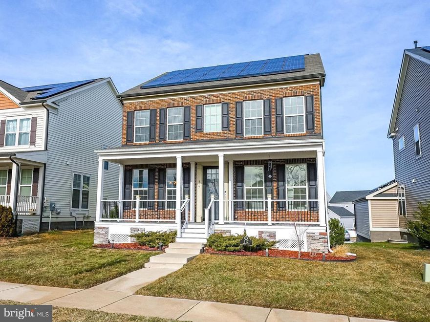 ENERGY EFFICIENT WITH SOLAR!  This beautiful home sits across from the Knight House community center and close to one of the community pools, playground, basketball court, open green space with soccer nets, and more. Hardwood floors throughout. The main level features a front dining room and a versatile flex space—perfect for an office or playroom. The open-concept living area boasts a large kitchen with plenty of cabinetry, an eat-in breakfast area, walk-in pantry and a cozy living room with hardwood floors. Upstairs, you'll find an upper-level laundry with washer and dryer,  Large primary bedroom with walk in closets and ensuite. Three additional bedrooms upstairs with full bathroom in the hallway,The lower level offers a finished recreation room and a full bathroom, plus plenty of storage space,  Two car rear entry garage.  Large deck off the living area.    Embrey Mill amenities include two community pools, a community garden, basketball courts, walking trails, and multiple community centers. Located near shopping, restaurants.