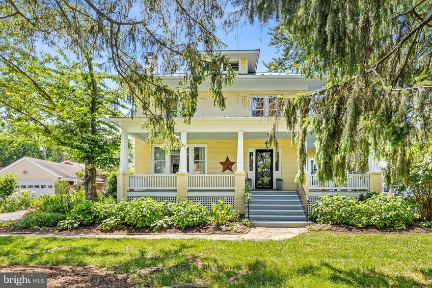 The H.W. Sickler House, circa 1921, is being offered for sale just minutes from downtown Purcellville. Brick Craftsman style home with exceptional quality and character including custom millwork, pocket doors, original pine flooring, and a brick fireplace. Traditional floorplan has a foyer, formal living & dining room, kitchen, and second staircase. Two additional spaces include a breakfast room off the kitchen and a bonus room leading to the deck with built-ins available for a variety of uses. There are 4 bedrooms upstairs with 2 additional rooms for closets or storage.  Lot is oversized at 0.72 acres and features a large front yard, gardens, and an expansive backyard with rasied beds for a vegetable garden.  Property also has a large barn with endless possibilities such as an artist studio, workshop, garden shed, and storage. 
A must see - walk to town!