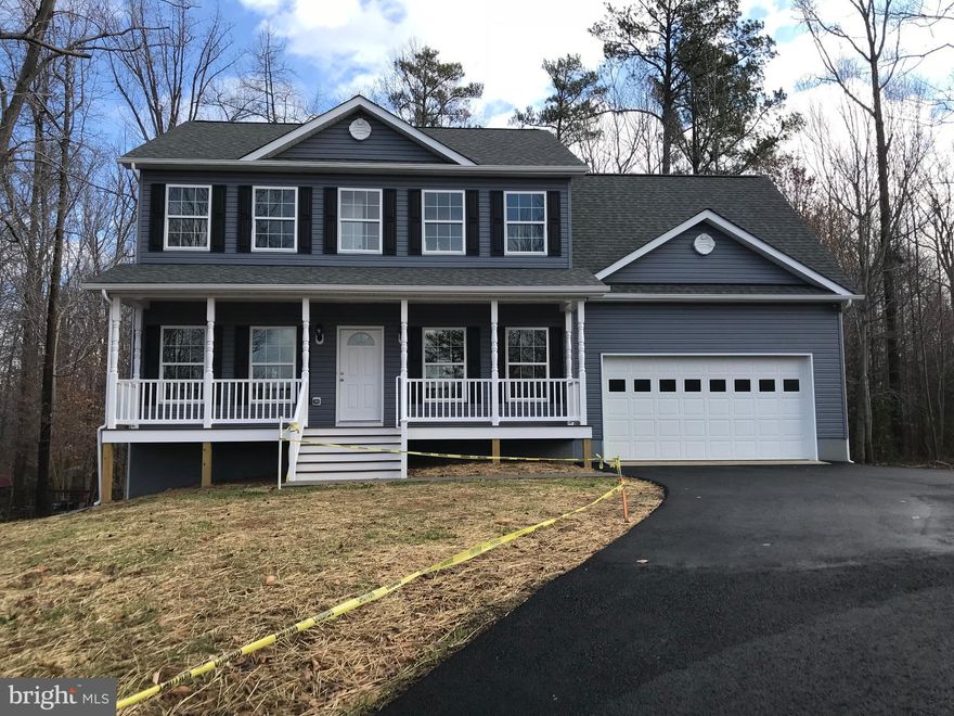 Brand new home available now in Presidential Lakes offering 4 Bedrooms, 2.5 Baths, Living Room, Dining Room, Kitchen w/granite and stainless steal appliances.  Master suite with walk in closets, beautiful tile work, hardwood floors throughout, two car garage, full basement, full front porch, rear deck, and patio, backing to the woods, and much more.