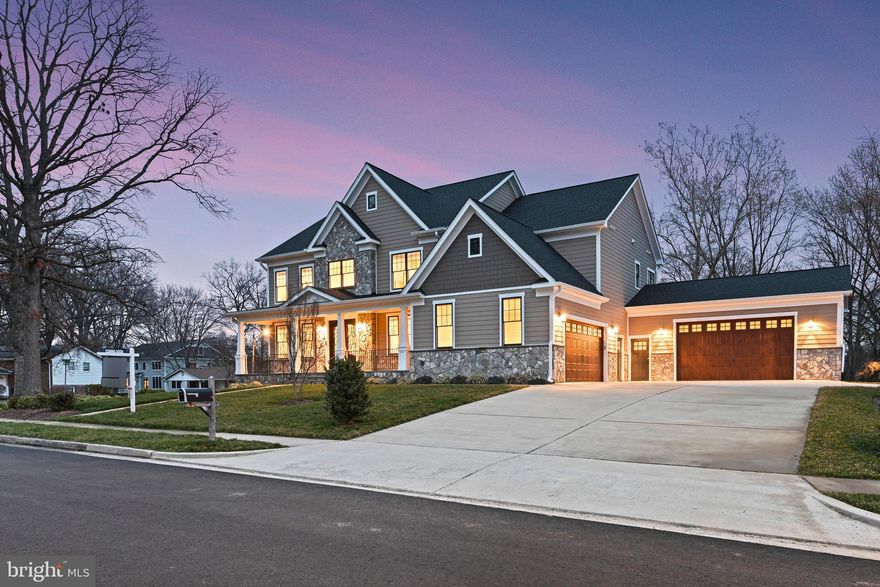 Gorgeous, quality home built in 2019 sitting on .33 AC in the Heart of Tysons! Minutes from Tysons Corner Galleria, Silver Line Metro, restaurants, main roads and lots more! Exquisite details throughout, such as Pella windows and doors, insulated walls throughout, all bathrooms have marble flooring, 4 car garage wired for electric car charging stations and one being tall enough for a truck or large SUV, pre-plumbed for future generator, sump pump connected to back up battery, two zone Trane heating system, plus a wide driveway fitting 6 cars! Main level features a marble floor foyer opening to the  formal living room and dining room, library or bedroom with adjacent full bath, family room with fireplace, and a beautiful kitchen with huge island with access to the large no maintenance deck overlooking the beautiful yard - perfect for outdoor dining and entertaining. Upstairs features the primary bedroom with grand bath and 2 walk-in closets, plus 3 bedrooms with full bath and laundry. The walk-up lower level includes a large rec room with marble flooring, half bath, media room, exercise room , wine cellar and bedroom with full bath.