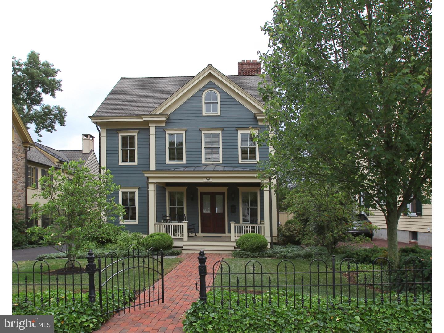 Stately custom perfection is the hallmark of this distinctive home now available in the sought-after location of E. Ashland Street in historic Doylestown Borough. Blending the renowned architectural excellence of Lynn Taylor, the superb quality craftsmanship of Jarrett Vaughan Builders, and the vision of Celeste Callaghan Interior Design, this property has been created with the utmost specifications. Built in 2005, it represents the timeless elegance of an historic traditional home and includes the upgrades found in new, high-end construction. A full-width front porch and rich mahogany entry doors make a welcoming first impression, and open into the foyer and graceful first-floor plan. Fabulous architectural detailing, custom moldings and built-in cabinetry exude character and quality throughout. A continuous classic staircase winds its way from the finished lower level to the 3rd floor with accent windows at each landing -- a unique focal point that unifies all four floors of meticulously planned living space. Notable Features include: 4 Bedrooms, 3 Full Baths, 2 Half Baths. All full baths have radiant floor heat and luxurious appointments. Custom Kitchen with Jarrett Vaughan cabinetry, granite counter-tops, Wolf and Sub Zero Appliances, and oak hardwood floors with radiant heat. Kitchen, breakfast room and family room with fireplace enjoy walls of windows and glass doors that expand living space into a delightful screened-in porch and intimate flagstone patio. 3rd Floor offers privacy for guests and family visits with warm bedroom, lovely bath and reading nook. Main Bedroom includes gas fireplace, walk-in closet and spa-like marble bathroom. Partially Finished Basement offers artistic contemporary style with dramatic coffered ceiling, built-ins, wet bar, half bath, studio space, spacious storage room and precision-designed utility area. 3-Zone electric heat pumps with gas back-up and 3-zone A/C. Pristine Two-Car Garage with floored oversized storage room above; Full staircase access to both storage area and basement. 2x6 exterior wall framing and special insulation in attic spaces. Exterior: Upgraded 40-year roof. Standing seam copper roofing, copper downspouts and copper gutters. Professionally landscaped property backs up to the historic stone wall of the Michener Museum.