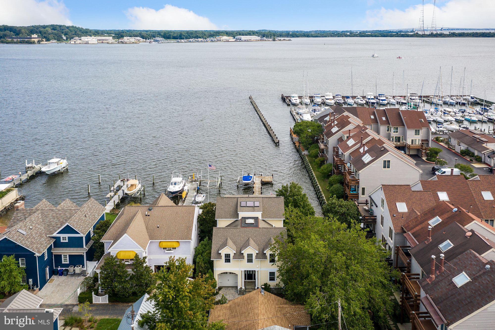 Stunning Eastport waterfront available for purchase on the peninsula! Custom built in 2007 around views of Spa Creek, the Severn River, the Naval Academy and all that Annapolis has to offer. This is a spacious but manageable floorplan with walkability to an incredible maritime district of Annapolis that includes restaurants, shopping, marinas, you name it. The house offers water views on all 3 levels and has an elevator for those in need. Seasonal water taxi does pickups at the private pier that has mean low of 3' water depth and private boat lift. Most recent upgrades include new bulkheading on the waterfront, new quartz counters, and freshly painted throughout. House offers views of 4th of July fireworks, Blue Angels, and sail boat races as well. Call to schedule your appointment before it sells!