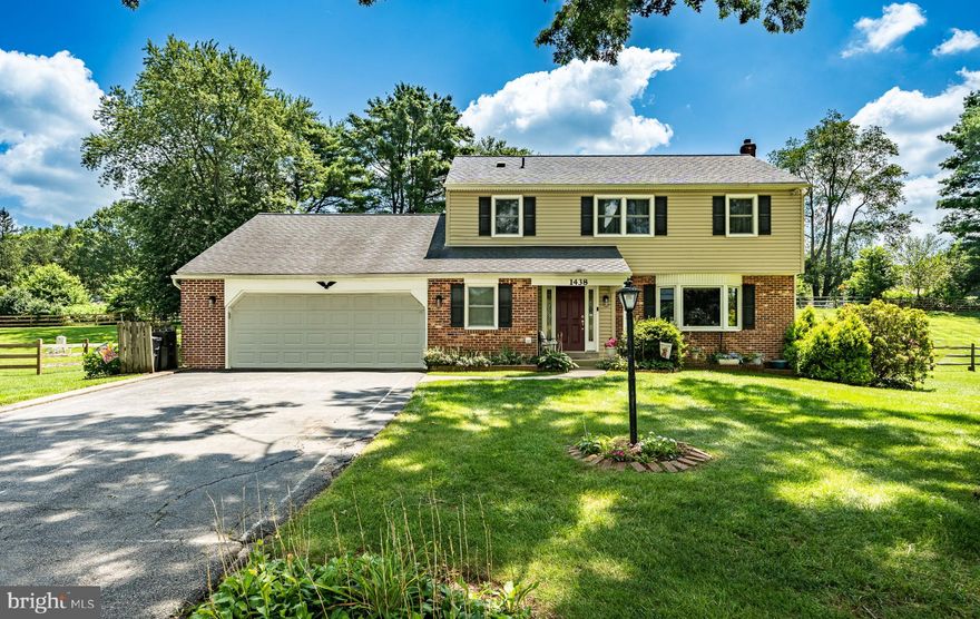 Welcome to 1438 Grand Oak Lane—a beautifully expanded and meticulously maintained home located in the desirable community of Grand Oak Run.  Upon entering you'll find an inviting foyer with tile flooring and a bright, updated kitchen featuring gorgeous countertops, a stylish backsplash, a center island with pendant lighting, and abundant cabinetry. Just off the kitchen—formerly the dining room—is a versatile home office space designed to suit today’s lifestyle needs.  A rare and spacious walk-in pantry offers a sink and custom storage, ideal for staying organized. The original family/den room adds warmth and character with custom built-ins.  One of the showstopping features of this home is the expansive family room addition, filled with natural light and featuring Armstrong Solarium laminate flooring, a gas fireplace, and access to the outdoor patio and fenced rear yard—perfect for entertaining or relaxing in privacy.  Upstairs, the primary suite addition serves as a true private retreat, complete with vaulted ceilings, a fireplace, a walk-in closet, and a dressing area. The luxurious primary bath includes a soaking tub, double vanities, and an oversized walk-in shower with ceiling-to-floor tile.The second level also includes a bedroom with its own private full bath, plus two additional bedrooms that share a well-appointed hall bath.  Outside, the rear yard is a private oasis with a beautiful patio, fenced-in area, a shed, and additional storage space. The oversized two-car garage completes the package.  This home offers a thoughtful blend of modern upgrades and classic comfort, all conveniently located near Routes 202 and 3, and just minutes from West Chester Borough, dining, shopping, and fabulous parks!