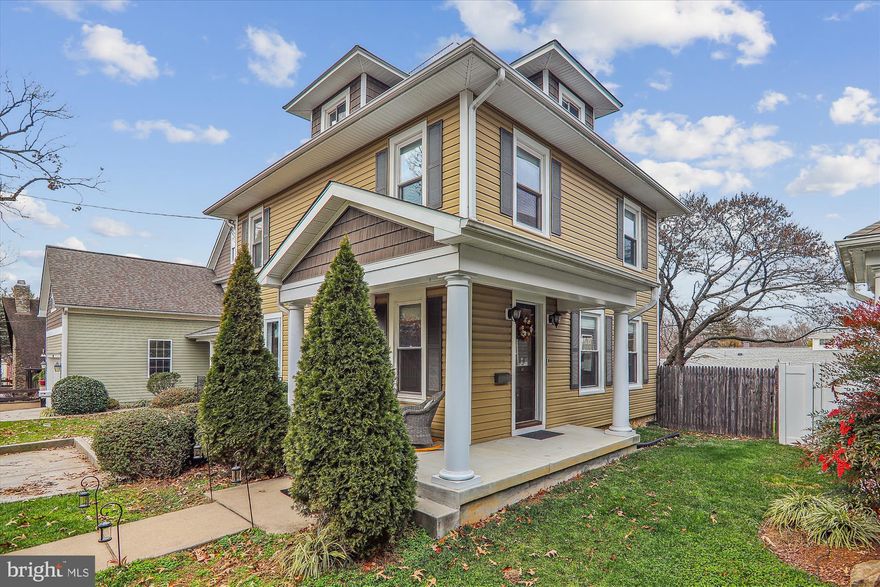 Step back in time with this meticulously maintained and beautifully renovated 1903 traditional American Foursquare gem nestled in highly desirable North Kensington. A captivating piece of history, this residence seamlessly blends classic charm with modern convenience.  Immerse yourself in the warmth of the living room anchored by a beautiful wood-burning fireplace featuring marble tile. The heart of this home is the fully renovated kitchen (2015), boasting new cabinets, stainless steel appliances, a large island, and granite countertops – a perfect blend of style and functionality.  The original hardwood floors, high ceilings, and exquisite molding throughout transport you to a bygone era. Ascend the staircase, adorned with its original railings and balusters, leading to spacious bedrooms on the upper level.  Indulge in the luxurious primary ensuite bathroom, complete with a soaking tub and a tastefully tiled shower. The timeless elegance extends to the fully fenced backyard, offering a retreat with a deck, patio, and firepit – an ideal space for relaxation and entertaining.  Situated in a quiet neighborhood, you'll find yourself within walking distance to downtown Kensington and Rock Creek Park. Commuting is a breeze with convenient access to major commuter routes and an easy journey to DC via car or Metro, with Forest Glen and Wheaton stations just moments away.  Home is also equipped with a 240V charging outlet for any electric vehicle. Discover the perfect fusion of historic charm and modern comfort – welcome to your new home in Kensington!