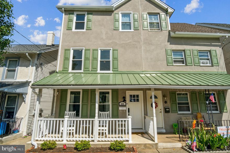 Welcome to 806 Forrest Street - a beautiful, newly renovated twin home nestled in the heart of Conshohocken! You are first greeted by the charming front porch where you can spend your mornings enjoying a cup of coffee to start the day.  Enter through the front door and step into the very spacious open-concept living and dining area featuring beautiful new hardwood floors that continue back into the newly upgraded kitchen. With new kitchen cabinets, a new backsplash, quartz countertops and stainless steel appliances, this is a great kitchen for any top chefs out there! Adjacent to the kitchen, you will find the convenient powder room/mudroom that leads directly out to the back high rise deck.  The entire second floor includes the owners suite featuring a walk-in shower, dual sink vanity and plenty of natural light. Head up to the third floor to find the 2 additional spare bedrooms with a full bathroom included. Need more entertaining space? We've got you covered! Head down to the fully finished basement that walks out to the private patio and fenced-in backyard that was just leveled and upgraded with new sod! Its the perfect for kids and pets to stay safe while enjoying outdoor space! Other renovations include a new partial sewer pipe, new floors (1st floor & kitchen, 2nd floor hallway and master bedroom), new paint (entire 1st floor, 2nd floor hallway, master bedroom, 3rd floor bathroom), steps fixed & stained, new HVAC return in basement,  and a new front door. Enjoy a short walk to all that Conshohocken has to offer. See for yourself and schedule your tour today!