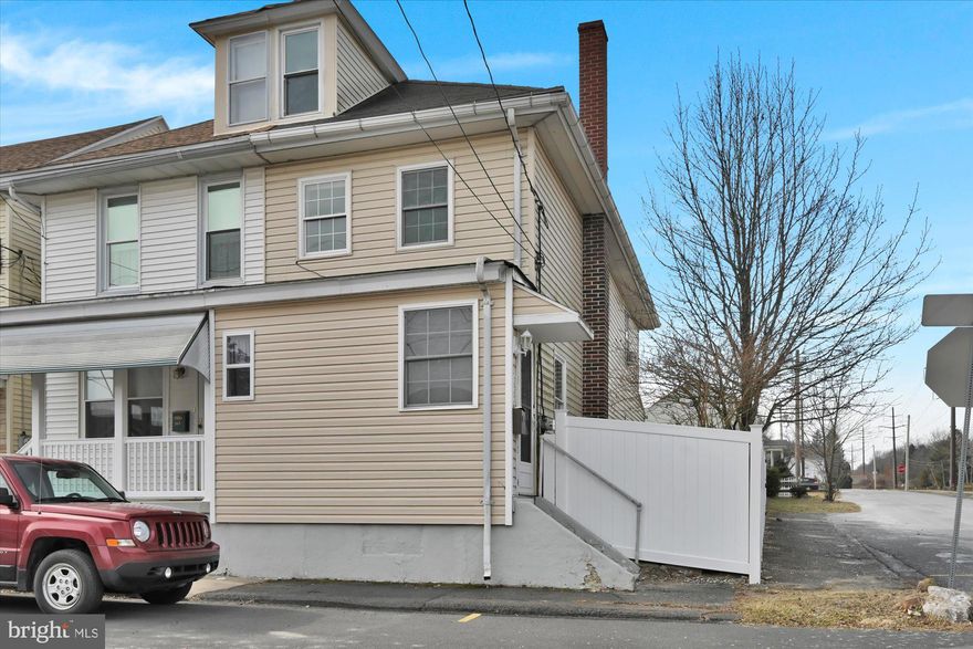 Nice twin home on North Nice Street!  Located at the quiet corner of Nice and High Streets, this home offers 3 bedrooms, 1 1/2 baths, yard with new vinyl privacy fencing, an oversized detached garage and lots of parking! On the first floor, you'll find a large open concept living & dining room along with a newer 1/2 bath and kitchen with all the appliances included. Slider door in the kitchen opens to the generous backyard which leads to the propane heated detached garage or "man cave".  Upstairs is the newly remodeled full bath along with 2 bedrooms and a walk-in closet/dressing room. The third bedroom is in the electric baseboard heated attic.  In addition to the garage, there is plenty of street parking along the new privacy fence that borders the High St side of the property.