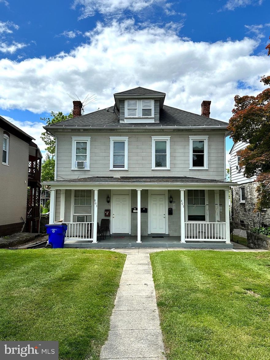 Exceptional investment opportunity in Hagerstown's North End, nestled in a residential neighborhood. This 4-unit property, each with 1 bed and 1 bath, is a rare find in today's market. Managed professionally with a strong rental history, two units are currently held vacant, ready for showings with proof of funds and ideal for securing new tenants. Most recently rented at $900 per unit. Upper units have been updated with vinyl windows and one boasts fresh paint and brand new LVP flooring.  Many other updates including lvp flooring, and most of the exterior facia wrapped in aluminum.  Do not disturb Tenants.