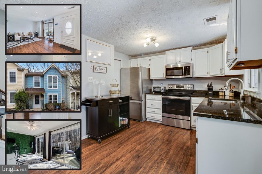 Welcome to this charming townhome in the heart of LaPlata, offering modern luxury and serene living. Nestled against beautiful woodlands for ultimate privacy, this 2-bedroom, 2.5-bath residence features a tailored exterior with a welcoming front porch, while the backyard boasts a sundeck, custom stone patio, and fenced yard with a greenhouse—perfect for outdoor relaxation.

Inside, warm hardwood-style flooring leads to an inviting living room filled with light from floor-to-ceiling windows. The sparkling kitchen is a culinary delight with granite countertops, pristine white cabinetry, and quality stainless steel appliances. Sliding glass doors open to a fantastic all-season sunroom, seamlessly connecting to the sundeck and custom patio surrounded by vibrant gardens.

The main level includes a convenient powder room and laundry room. Upstairs, the light-filled owner’s suite features plush carpet and a private bath with a vessel sink and step-in shower. A second cheerful bedroom shares access to a beautifully renovated hall bath with a skylight.

Located in a desirable area close to schools and shopping, this townhome offers an easy commute to the Washington DC metro area and Andrews Air Force Base. This home is the perfect blend of comfort and convenience—step inside and fall in love! This home is also eligible for 100% USDA financing!