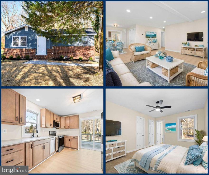 Don't miss the opportunity to own this beautifully renovated home that offers peaceful country living with exceptional convenience.  This three-bedroom, two-full-bathroom rancher has been completely transformed from top to bottom. Everything is BRAND NEW, including the roof, siding, windows, electric, plumbing, doors, gutters, flooring, HVAC system etc etc..... Additionally, the crawlspace has been professionally encapsulated for enhanced efficiency. The interior has been thoughtfully remodeled to blend modern luxury with comfort and functionality. The home includes a primary suite with an ensuite bathroom, and the spacious living area is bright and airy, connecting seamlessly to the dining area. The kitchen features granite countertops, stainless steel appliances, and a sliding glass door that opens to an expansive deck—perfect for entertaining, enjoying your morning coffee, or dining under the stars.  The residence is situated on a quiet, private lot surrounded by mature trees and overlooks serene farmland, offering a tranquil, rural setting, yet remains incredibly convenient to local amenities, including shopping, waterfront dining, watersports, and the Kent Island walking trail.  And, just minutes away from the Bay Bridge.  Put this on your must see list!!!  Images have been virtually staged