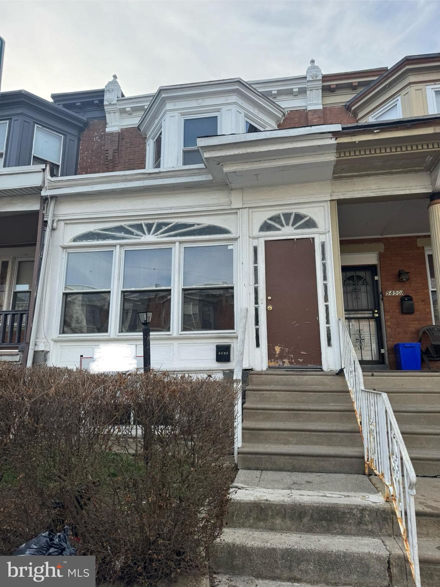 Welcome to this 3 bedroom 1 bath home located in the desirable Cobbs Creek section of Philadelphia. This property offers strong potential and just needs a light rehab to truly shine, making it a perfect opportunity for a savvy real estate investor looking to add to their portfolio or a buyer seeking value. The home features and updated kitchen and bathroom, providing a solid starting point for cosmetic improvements. The full unfinished basement offers excellent ceiling height and can very easily be finished to create additional living space or recreational area. Enjoy the large rear yard, and the enclosed front porch which adds extra usable space and charm. Situated on a very nice block, this property offers both potential and location. Property to be sold in as-is-condition.