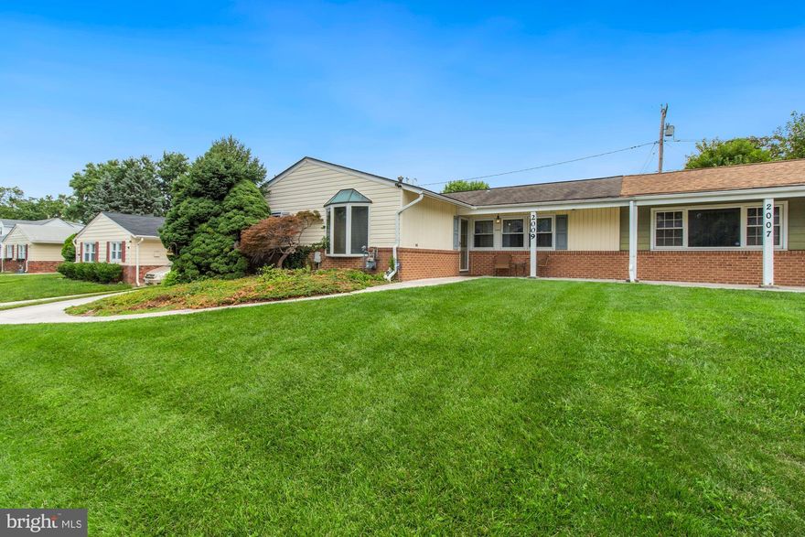 One level living at its finest!  This beautiful and charming home awaits your personal touch!   You'll feel right at home the moment you enter.   The kitchen is open and spacious with room for a dining table and an island cart!  Relax in the living room area and watch television in front of your wood-burning fireplace, perfect for the upcoming cool evenings.   There are also French doors which provide quick access to the extensive driveway or access to the back yard AND there are French doors leading to the bonus room addition.   The bonus room addition can be used for a playroom or for extra storage--there's also a small workshop area.  Additionally, there are 3 ample bedrooms--the owner's suite is outfitted with a half bath w/ pass through access to the full bath. 

The rear yard is partially enclosed by a low maintenance privacy fence and the yard is paved and level so that you may enjoy a Summer soirée...or two!   The neighborhood is lovely and tranquil, but also close to shops and a plethora of dining choices.   Situated as to allow easy access to both I-695 and I-70.  Modern conveniences abound!  Make this house, your home.