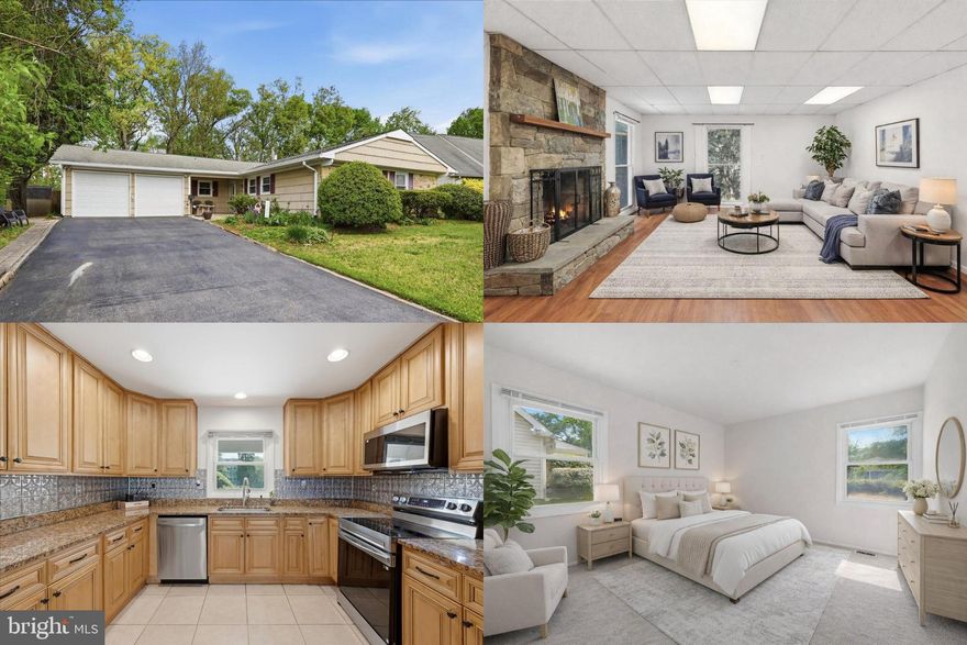 Located in Bowie’s Heather Hills community, this updated home offers the convenience of one-level living with more than 2,100 square feet of well-designed space. With four spacious bedrooms and comfortable gathering areas, the layout supports both everyday living and entertaining. The kitchen is equipped with new appliances and opens into the main living spaces. Two wood-burning fireplaces add warmth and character, while renovated bathrooms, new carpet, and a new HVAC system provide added value and peace of mind. Outside, the private patio, fire pit and tree-lined backdrop create a quiet outdoor retreat with space to relax, dine, or enjoy time with guests. The setting offers a sense of privacy while remaining close to everyday conveniences. Ideally situated near shopping, dining, and medical services, this property also offers easy access to Route 197, Route 301, and Route 50, making commuting and daily errands more convenient. Walking distance to Bowie Town Center.  Photos may be virtually staged