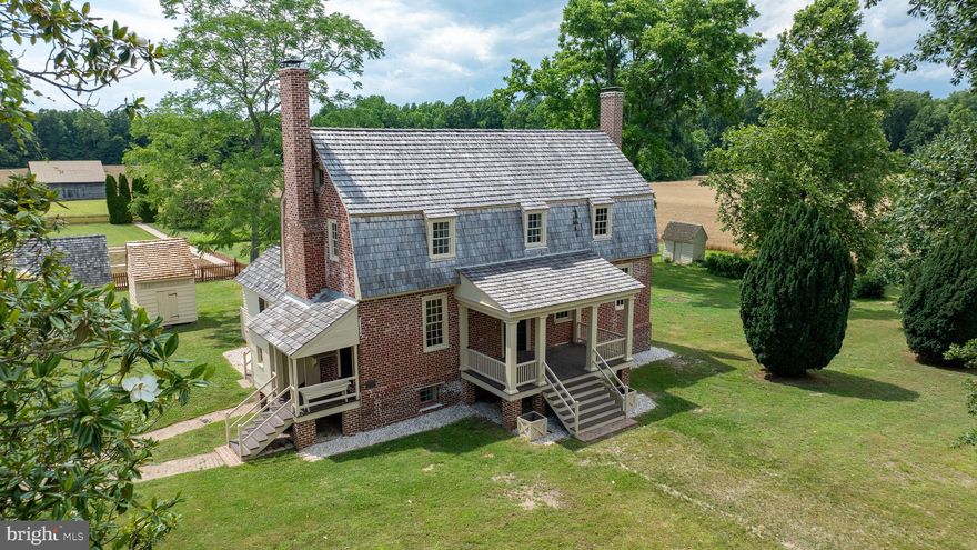 Cherry Walk, circa 1781, is sited on a lovely knoll and built upon a high English Basement. The main house features handsome Flemish-bond brickwork, a new wood-shake gambrel roof, and two elegant chimneys that flank each side of this 18th-century Tidewater Cape. Original doors, floors, hardware, and moldings are lovely.  95+ acres of pristine farmland, including mature hardwoods and pine forests, provide abundant habitats for all types of waterfowl, upland birds, wild turkey, deer, foxes and other wildlife. In recent years, the current owners have embarked upon a sensitive and monumental restoration of the main house, new systems, fencing, new roofing and pollinator gardens.  New drainage system around the English Basement completed 2022-2023.  An in-ground salt pool with a new salt system provides a wonderful focal point in the garden and a relaxing respite on summer days! Water features include natural streams that meander through part of the woodland with wood duck boxes and a separate farm pond.  A rare and remarkable assemblage of historic dependencies original to the property offers a rare glimpse into farm life in the late 18th century. Located in the Millers Tavern Rural Historic District of Essex County, the offering of this very handsome home presents a unique buying opportunity to those seeking a fully restored and renovated, turn-key oasis. Minutes to Wineries, full service Marinas,  Antique Shops, Boutiques, Fine and Casual Dining, Historic Sites, Farmer's Markets, Public Boat Landings, Museums, fresh Seafood, Farm to Table Offerings, Medical Facilities (VCU Hospital in Tappahannock, VCU Health, Concierge Physicians, Urgent Care, Bon Secours, chiropractors, dentists), and more.  An easy drive to Richmond, Urbanna, Gloucester, Williamsburg, the Northern Neck, and Fredericksburg. Convenient to Washington, D.C.