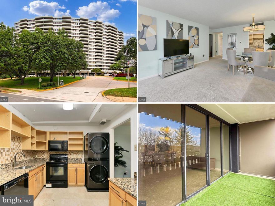 Great opportunity for investors, priced below tax assessment! Stylish High-Rise Living with Incredible Views!

Welcome to 6301 Stevenson Ave #914 – a beautifully updated condo offering the perfect blend of comfort, convenience, and contemporary design. Located in a secure, amenity-rich building with concierge service and an upscale lobby, this light-filled residence is truly move-in ready.

Step inside to find an open floor plan enhanced by soft designer tones, updated finishes, and an abundance of natural light pouring through floor-to-ceiling windows. The spacious living area flows seamlessly to a private balcony where you can enjoy sweeping, panoramic views—ideal for morning coffee or winding down after a long day.

The kitchen has been thoughtfully upgraded with gleaming granite countertops, a decorative backsplash, and quality appliances, including a built-in microwave. A charming dining area is anchored by a modern chandelier, while a cozy home office nook and recently updated electrical panel, thermostat, outlets, and stackable washer/dryer add both function and peace of mind.

The spacious bedroom features a walk-in closet with custom shelving and room for a sitting or dressing area. The updated full bathroom offers a spa-like experience with sleek fixtures, modern tilework, and a contemporary vanity.

Residents enjoy access to a long list of building amenities, including a fitness center, community room, outdoor pool, tennis courts, a dog-walking area, and paths that lead to Stevenson Park. All utilities (except phone, internet, and cable) are included in the condo fee.

Ideally located near major commuter routes and just minutes from the best of Alexandria—shopping, dining, entertainment, and more—this home offers exceptional value in an unbeatable location.

Don't miss your chance to enjoy high-rise living at its finest!