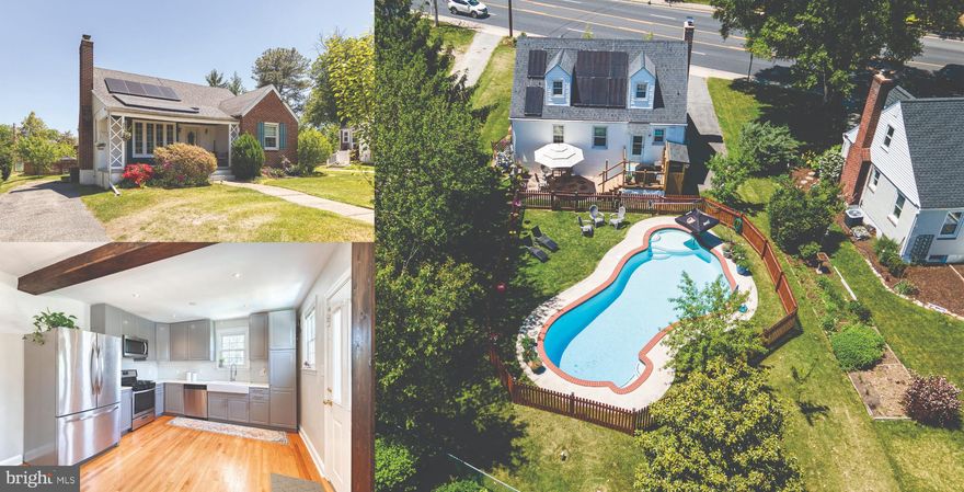 Welcome to your summer oasis in the heart of Nottingham! This beautifully updated home features a stunning salt-water inground pool as well as 3 beds and 3 full bathrooms, offering the perfect blend of comfort, style and functionality. Step inside to a cozy living space with a decorative fireplace and gleaming hardwood floors that flows seamlessly into a designated eating space and beautiful updated kitchen. The upgraded kitchen showcases stainless steel appliances, quartz countertops and backsplash that provides access to the exterior entertaining space complete with a newly installed in-ground, saltwater pool and fully fenced yard. The main floor additionally offers two bedrooms and a full bathroom. Head upstairs to the master suite featuring a newly updated bathroom with custom tile walk-in shower, copper soaking tub and spacious open walk-in closet. The lower floor is ready for you to entertain with a fully finished design and a separate laundry room with ample storage space. An additional 3rd full bathroom was added for convenience. The home is equipped with fully owned solar panels ready for the next owner to enjoy all the financial benefits. Other upgrades include HVAC 2021 and all new electrical wiring. Property is walking distance to local schools and convenient to shopping and major highways. The private driveway provides parking for multiple cars, but excess on-street parking is located on Soth Ave and easy to access.