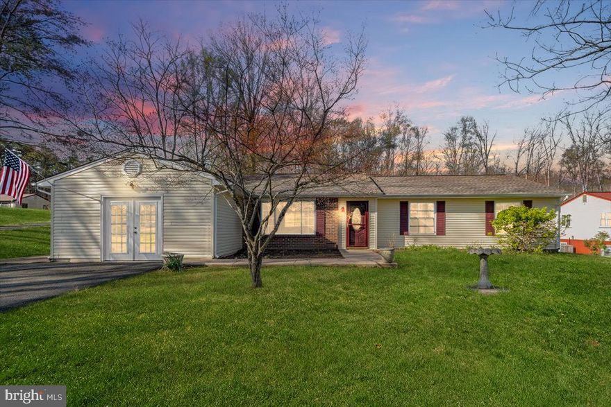 Get the most out of this well maintained single story home in a well established neighborhood only a few miles off Garrisonville Road! The main living area warmly greets you with wood tone floors, and a bright and open floor plan seamlessly connecting the kitchen to the family/living room and breakfast area! Did we forget to mention there is a wood pellet stove as well? The seller is including in the sale a whole pallet of pellets to get you started!! The open floor concept places the kitchen in the heart of entertainment with  custom cabinets  for plenty of storage and a breakfast bar! Home has an oversized master bedroom perfect for any furniture you may have! Weekend campfires will be no problem, with a burn pit outback, and over an acre to play on! Bugs are also no problem generously sized screened in back porch! This home has a lot of features to offer, we invite you to come see for yourself!