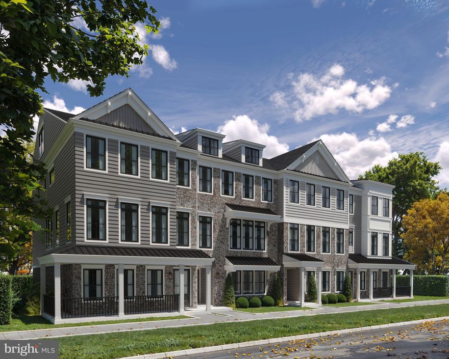 Visit our Open House on Saturday, June 7 from 11 am to 4 pm and on Sunday, June 8 from 11 am to 4 pm at the Warwick Model Home at 100 Higher Rock Court, North Wales, PA 19454!
The Redford — modern elegance meets thoughtful design!  From the moment you arrive, the Redford plan makes a statement. With real veneer stone, composite siding, and metal standing seam accent roofs, this home exudes high-end custom craftsmanship even before you walk through the front door. Stepping inside, you’re greeted by a welcoming foyer that opens into a versatile flex space including a useful full bathroom with stall shower and a convenient 2-car garage. Choose between the sleek oak staircase or the included elevator to reach the heart of the home — a light-filled, open-concept main living level with 9’ ceilings and Mannington Restorations wide-plank laminate flooring throughout. The chef-inspired, Culinary Kitchen is the showpiece of this floor, featuring 48” Century Kitchens cabinetry with soft-close doors and drawers, premium G.E. Cafe kitchen appliances including a pro-style 6 burner apron-front cooktop, double wall oven, drawer microwave, a concealed range hood, walk-in pantry, ceramic tile backsplash, elegant quartz countertops, and a large center island with seating. The kitchen flows seamlessly into the generous dining area, flex nook, and great room with cozy gas fireplace with stylish brick accent wall.  Step outside to your private, maintenance-free Trex deck, perfect for al fresco dining or morning coffee; a passthrough window from the kitchen, with outdoor countertop for seating and serving makes for seamless indoor-outdoor entertaining.  Upstairs, you’ll fall in love with the large owner’s suite, complete with vaulted ceiling, accent wall with shadow boxing trim, expansive walk-in closet, and spa-like ensuite bath featuring a cathedral ceiling, dual sink vanity, and a large shower with frameless glass enclosure and built-in seat. This level also offers two additional guest bedrooms, hall bathroom, laundry room, and elevator access for ultimate convenience.   This home has upgraded tile floor and tub/shower surrounds, black matte faucets  and quartz countertops in all bathrooms.   Located in Flourtown’s newest townhome neighborhood, your new home is part of the desirable Springfield Township School District and bordered by scenic township open space complete with a walking trail. Enjoy the best of both worlds — a tranquil setting with quick access to vibrant dining and shopping destinations, outdoor recreation and golf courses.