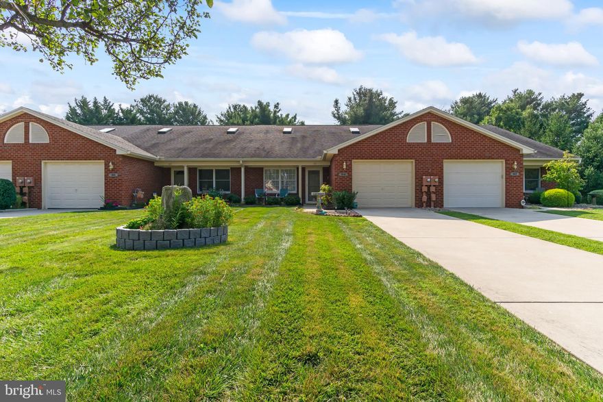 Fantastic Location close to Meritus Medical Center...Hagerstown Community College ...Restaurants Shopping and I-70 access... Low Maintenance One Level Open Floorplan includes Large Open Living Area...Dining Room and Kitchen with Cathedral Ceilings ..You will Stay Warm all winter with Radiant Heated floors and a Heat Pump ..2-Very Large Bedrooms and 2-Full Baths ...Separate Laundry Room .. Patio for Outdoor Living and Yard Backs up to Trees ... HOA covers Lawn 
Service ..Snow and Trash Removal...