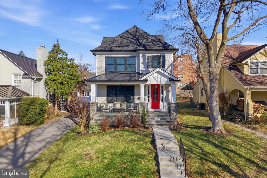 A rare opportunity awaits! Experience the perfect blend of small-town charm, modern living, and the conveniences of city life, all set in a prime location in the heart of Narberth Borough. Offering approximately 4,144 square feet of beautifully finished living space, 6 BR, 4.5 BA, an exceptional build by the Rayer Home Builders in 2021, showcases exceptional craftsmanship, refined details, and thoughtful design at every turn. As you step through the front door, the grand foyer immediately sets the tone with its 8-foot custom doors with glass insets, abundant natural light, elegant wainscoting, rich hardwood floors, and classic crown molding flowing throughout. The open floor plan creates an effortless sense of connection—from the formal living room or study positioned at the front of the home, to the spacious formal dining room ideal for hosting gatherings. The gourmet kitchen stands as the centerpiece, featuring a 7-foot island, high-end stainless steel appliances, custom cabinetry, and an inviting breakfast nook overlooking the family room. The family room offers warmth and sophistication with its coffered ceilings and gas fireplace. A powder room, large pantry, and a well-designed mudroom with built-in cubbies provide everyday convenience, with direct access to the stone patio, 2-car garage (with 2 EV-charging outlets), driveway, and low maintenance backyard—perfect for gardening, play, or outdoor entertaining. The second floor brings you to a large and light-filled landing leading to a serene primary suite with beautiful millwork, a luxurious en-suite bathroom with marble shower and soaking tub, and a generous walk-in closet. Two additional bedrooms share a Jack-and-Jill bathroom. A large hallway linen closet and a dedicated laundry room with wash tub complete the second floor. The third floor adds flexibility with two more spacious bedrooms and a full hallway bathroom—ideal for guests, work-from-home needs, or creative spaces. The newly finished lower level expands the home’s living options even further. This level now includes a sixth bedroom, a fourth full bathroom, a large recreation/living space, and high ceilings, creating the perfect setting for a media room, gym, playroom, or extended guest suite. Outside, the home offers impressive curb appeal with its stone front porch, James Hardie siding, and shingle roof. Other amenities include a generator to keep your home running in any weather and state-of-the art, built in Sonos speakers on the first floor. With a Walk Score that rivals parts of downtown Philadelphia, the property sits just a short walk from Narberth’s beloved downtown with parks, groceries, restaurants, bookshops and is a 5-minute walk to the train (Paoli-Thorndale Line) — making it the perfect blend of luxury, convenience, and community events. Experience all that this exceptional home and neighborhood have to offer.