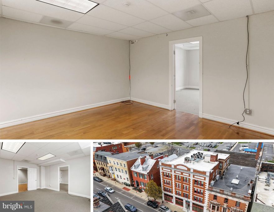 Charming 400 SF office suite available on the third floor of the Wareham Building. This suite includes three private rooms, offering a quiet and efficient space for your business or professional use. Tenants will have access to a shared common area and kitchenette. Located in downtown, the building features private parking, elevator access, and a secured main entrance. This suite is perfect for those seeking a convenient, well-located office in a vibrant commercial district.