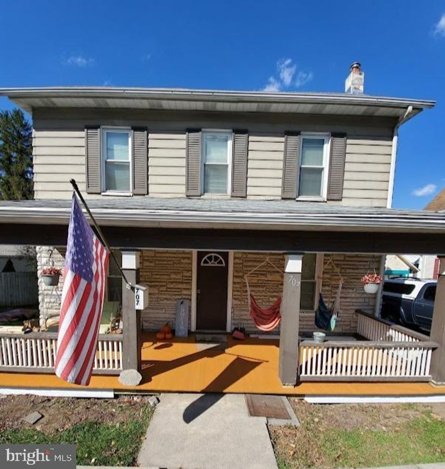 Bellefonte home with 2-3 off street parking spaces, with easy in and out because of proximity to traffic light. Located just minutes from historic downtown Bellefonte and a short drive to State College and Penn State University, this affordable 2-story home offers 1,696 square feet of living space with 3 bedrooms and 1.5 baths. Situated on a manageable .14-acre lot, the property features a fenced in backyard and both off-street parking and a garage for your convenience.  The first floor features an open floor plan with living room, dining room,  kitchen and laundry with half bath. Hardwood floors in living room and dining room.  Kitchen has LVP flooring and butcher block countertops.  The second floor has 3 bedrooms, an office, full bath and a screened-in balcony for relaxation.   A walk-up attic provides room for additional storage.   Home has natural gas, hot water baseboard heating.   Don’t miss this opportunity to own an affordable home with room to make it your own!