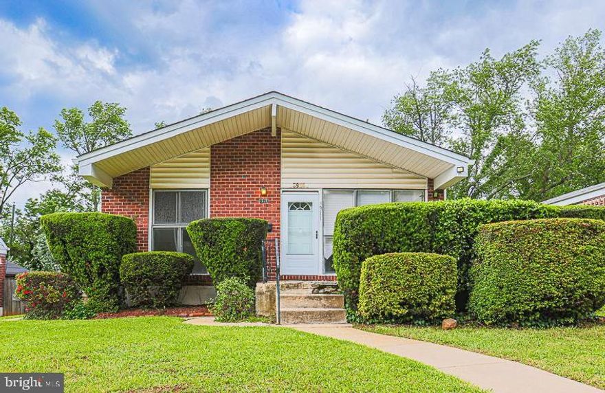Charming 3 bedroom 2.5 bath brick rancher available for immediate occupancy.  Front porch, vaulted ceilings, new roof, primary bathroom, full lower level.