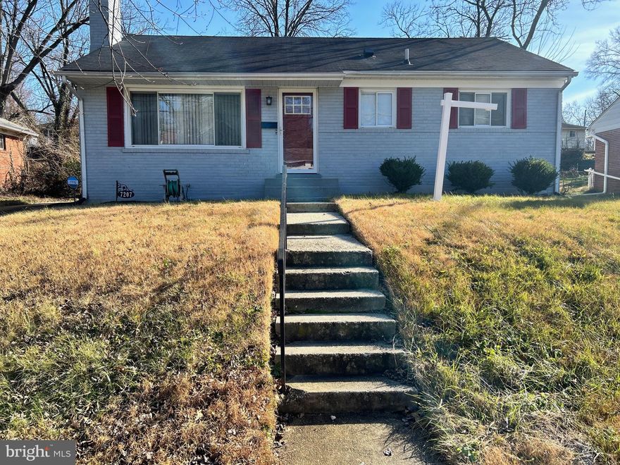 Welcome to 7207 Kipling Parkway. LOCATION LOCATION LOCATION! This home, nestled on a serene one-way street is 15 minutes to Washington , DC; 22 minutes to Ronald Reagan Airport (DCA) and 30 minutes to BWI Airport.

This property features  4 spacious bedrooms 2 full baths 2056 Square feet, on a  7200 sq ft lot. The entire home has been updated and is move in ready. The home boasts spacious open concept living and original hardwood floors on the entry level. There are 3 spacious bedrooms on the main level of the home. The second level of the home has its own side entrance, all new paint and carpeting, a large rec room, 1 large primary bedroom and a full bathroom. 
The home features stainless steel appliances, wall to ceiling cabinets , central ac, and fenced rear yard.
