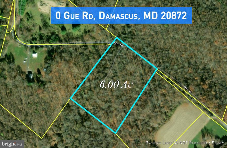 Welcome to a stunning 6-acre lot on Gue Rd, where nature meets opportunity. Nestled in a serene setting, with a small creek that runs adjacent to one side of the property adding a tranquil touch to your future home. 
  
With ample space for your ideas, you can create a personal retreat that captures the beauty of the surrounding nature.  Enjoy breathtaking views in all directions, whether it’s lush greenery or picturesque sunsets.  The seclusion of this lot allows you to escape the hustle and bustle while still being conveniently close to downtown Damascus and major commuter routes. 
  
Offering you the perfect canvas to build your very own sanctuary exactly how you envision it, with more than half of the lot outside of the floodplain.  This unique property is not just a lot; it’s a lifestyle waiting to be crafted. Don't miss the chance to turn your vision into reality—schedule a visit today!